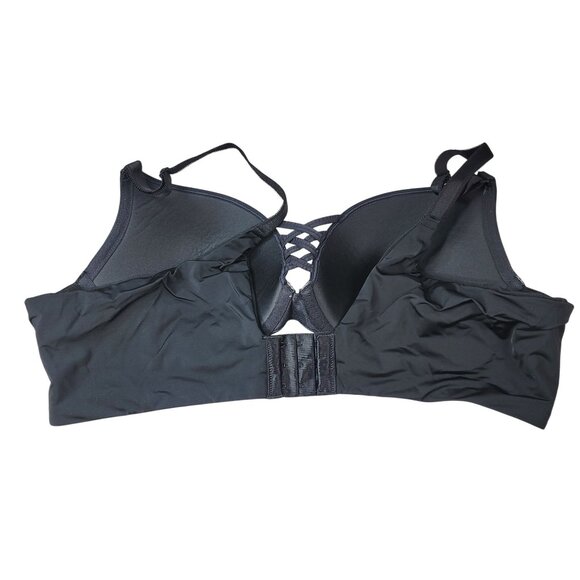 Torrid Curve Push Up Bra Black 44B Underwire Adj Seamless Crisscross XO Plunge - Picture 5 of 9